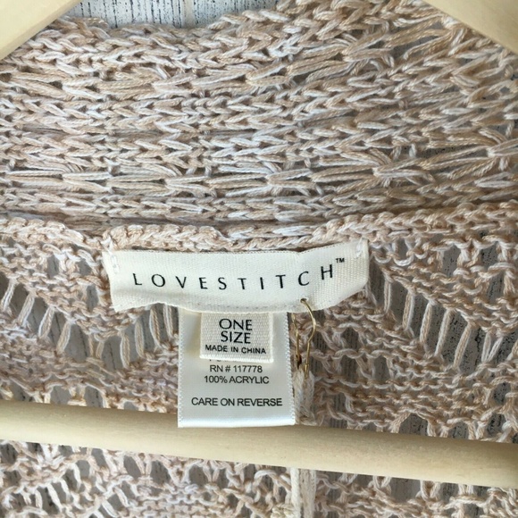 Lovestitch Long Kimono Crochet Duster Fringe Cardi - Picture 4 of 8